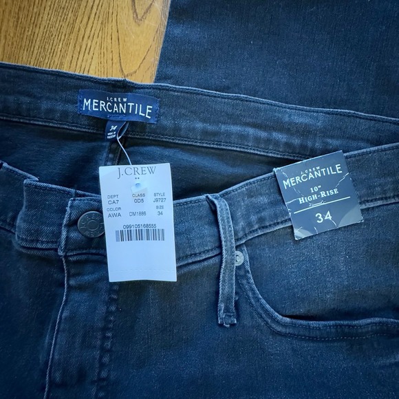 NWT J Crew Black Women's Mercantile‎ 10" High Rise Skinny Jeans Size 34 - Picture 3 of 6